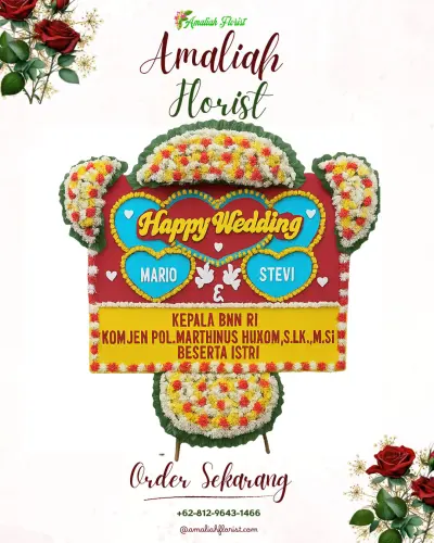 Karangan Papan Bunga Pernikahan di Tegalrandu